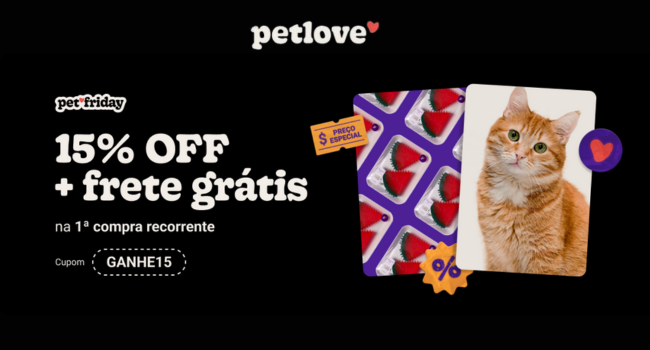 15% OFF + frete grátis na 1ª compra recorrente